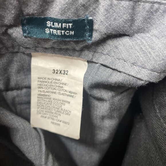 Perry Ellis Mens Black Solid Chino Dress Pants Slim Fit 32x32 - Picture 4 of 4